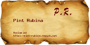 Pint Rubina névjegykártya